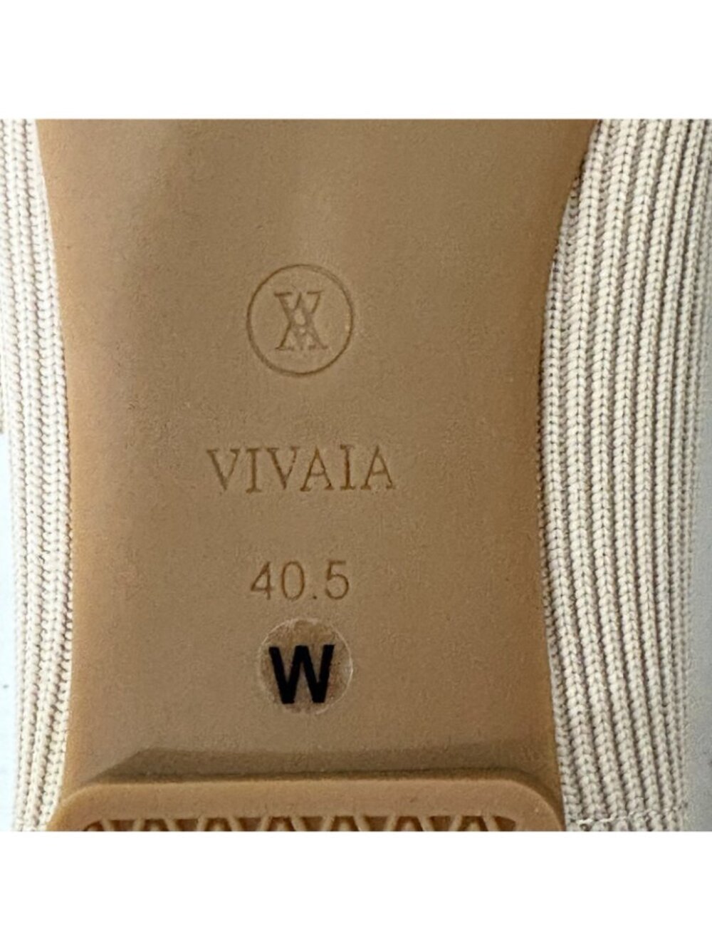 Vivaia Margot Mary Jane Shoes Beige Ribbed Knit Square Toe Sz 40.5 US 9.5 - Picture 9 of 9